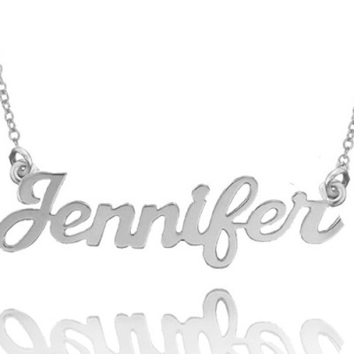 Hancrafted Namenskette (Order irgendein Name) Sterling Silber & White Gold