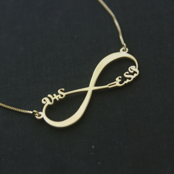 Infinity Namen Halskette aus Sterling Gold 2 Namen und ein Herz unendlich Halskette Geburtstags Geschenk Holiday Halskette Liebe Schmuck Ketten 