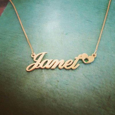 Janet Name Halskette Herz Stil Namenskette Herz Anhänger und Kette jeder NAME eigener personalisierte Kette gemacht Liebe Halskette