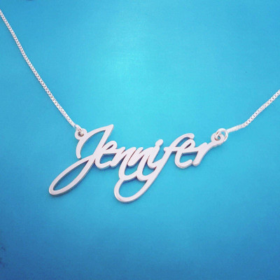 Jennifer Namenshalskette Silber Namenskette mit meinem Namen ORDER jeder beliebige Name! Personalisierte Handschrift NecklaceChristmas Sale!