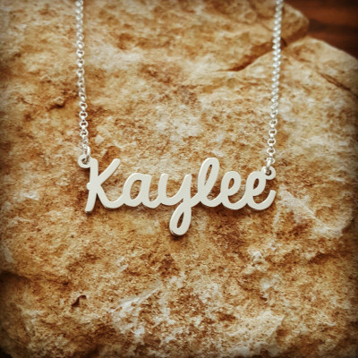 Kaylee Silber Namenshalsketten einzigartige Gift Personalisierte Maß nameplate Sterling Silber Namenskette Name Halskette