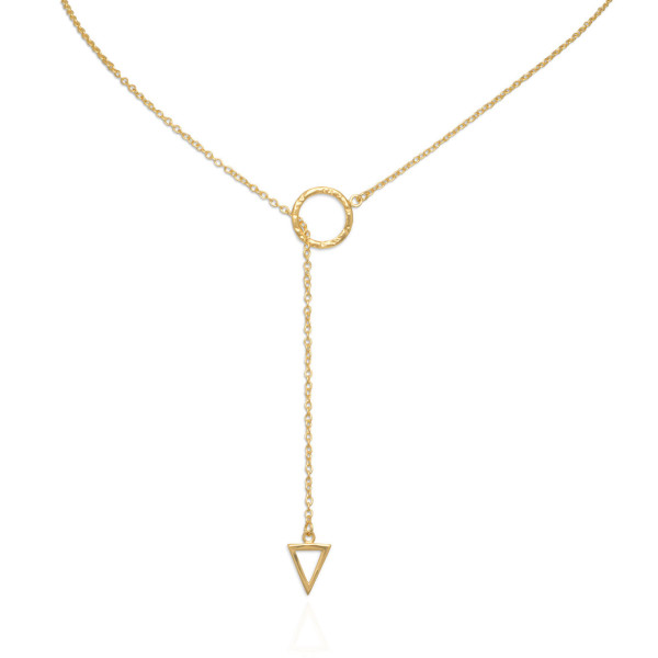 Lariat Halskette Y Form 14 Karat Gold auf Sterlingsilber Layered Halskette Delicate Schmuck für Frauen