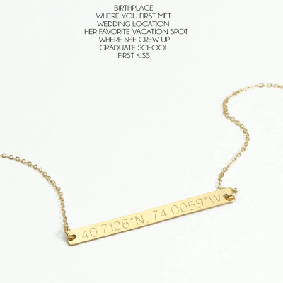 Breite Länge Halskette Lage Halskette Gold Bar Halskette kundenspezifische Bar Halskette Abschluss Geschenk