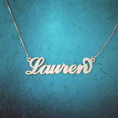 Lauren Namenskette SilverNecklace Auftrag irgendein NAMEPersonalized Typenschild Mutter Tag Geschenk My Name Halskette Lauren Entwurf Weihnachtsgeschenk