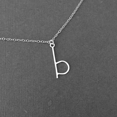 Brief Halskette - Anfängliche Halskette - kleine anfängliche Halskette - persönliche Halskette - Sterling Silber Collier - Kleinanfang Halskette