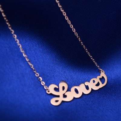 Liebe 18 Karat Roségold Wörter Halskette Custom Name Personalisierte Wörter Neklace für Hochzeit Geburtstag Valentinstag Muttertag