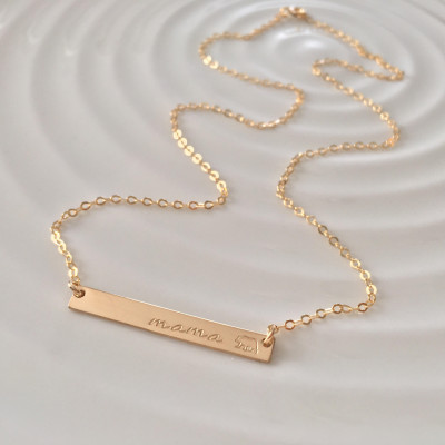 Mama Bear Gold Bar Halskette Gold gefüllt Hand gestempelt bar individuelle Schichtung Kette Geschenk für h 572771901
