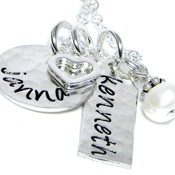 Mom Halskette Personalisierte Hand Stamped Schmuck