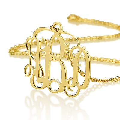 Monogramm Halskette Gold plattiert Monogramm Halskette Geschenk für sie
