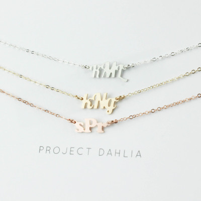 Monogramm Halskette - Rose Gold Anfängliche Halskette - Customized Tiny Namenskette - Alphabet Halskette - Geschenk für Freundin Ideen