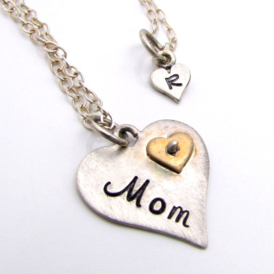 Mutter Tochter Halskette Set Sterling Silber Personalisierte Schmuck Personalisierte Herz