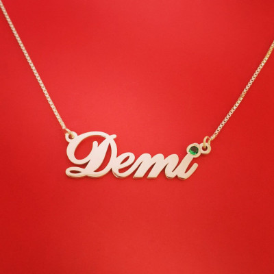 My Name auf Halskette Namenskette Demi Namenskette Weißgold Namenskette Namensschild Halsketten Weihnachtsgeschenk Weihnachtsgeschenk
