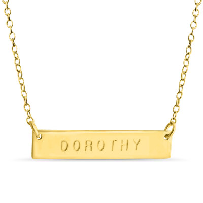 Name Bar Dorothy Charm Anhänger Sprung Ring Halskette # 14k vergoldet über 925 Sterlingsilber #Azaggi N0779G_Dorothy