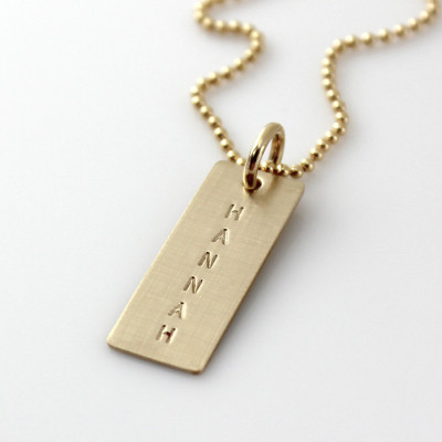 Namenshalskette personalisierte Gold Gefüllt Namensschild Halskette