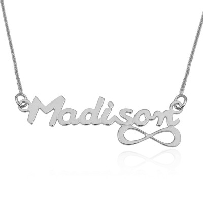 Namenskette - Custom Name Anhänger Silber - Sterlingsilber 925 Halskette - Englisch Unendlichkeit Stil Anhänger Halskette - einen persönlichen Schmuck Geschenk