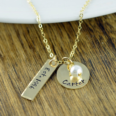 Namenskette - Hand Stamped Halskette - Geschenk für Mutter - Geschenk für Frau - Mütter Halskette - Mütter Schmuck - Weihnachtsgeschenke - Geschenk für sie