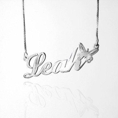 Namenshalskette von Real Silber 925 Namen mit Schmetterlinge Halskette Silber Halskette mit Ihrem Namen darauf Collier avec nom argentfor Hochzeit