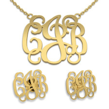 Personalisiertes 18k Gold Monogramm Set | Halskettemitgravur.de