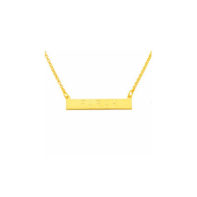 PLNP11yL Gelbes Gold überzogener Sterlingsilber 1 - 75" Personalisierte ID Halskette