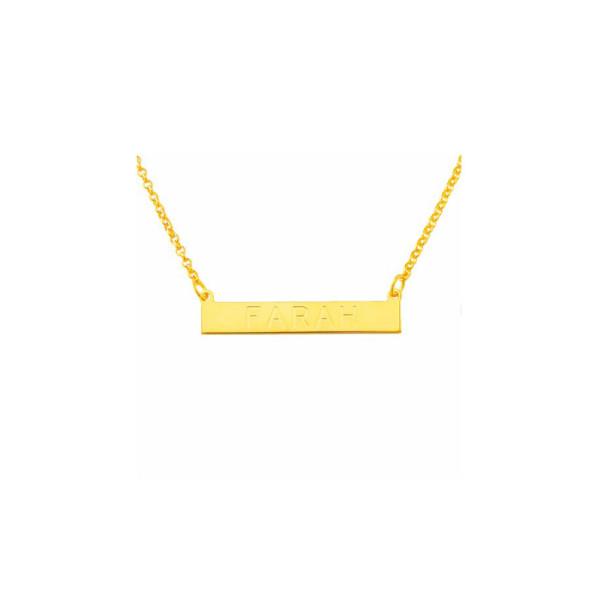PLNP11ym Gelbes Gold überzogener Sterlingsilber 1 - 5" Personalisierte ID Halskette