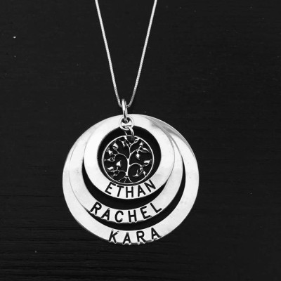 Personalisierte Stammbaum Halskette - personalisierte Geschenk für sie - Muttertagesgeschenk - Familiennamenskette - Muttertagesgeschenk - Mütter Halskette