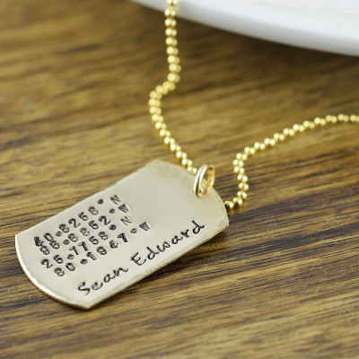 Personalisierte 14k Gold gefüllt Hundemarke Halskette - Hand gestempelt Hundemarke Halskette - Jahrestag Geschenk