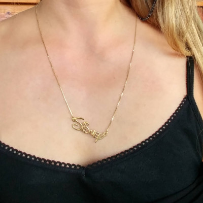 Personalisierte Geschenke Halskette Gold Baby Name Halskette Brautjungfern Geschenk Namensschild Halsband Halskette mit ihrem Namen Namensschild Halskette