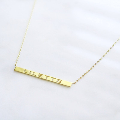 Personalisierte Gold überzogenes Silberbarren Halskette