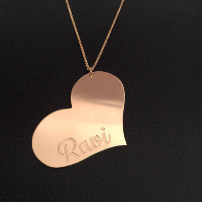 Personalisierte Herz Halskette - Anfängliche Halskette - Goldhalskette - BIG Herz Halskette - Brautjungfer Geschenke - Geschenk für Mama - Hochzeitsgeschenk