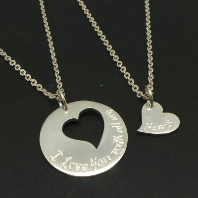 Personalisierte Schmuck Halskette für Tochter und Mutter Satz von 2 Gravierte Halskette - Geschenk für sie - frauen - muttertag - Valentinstag