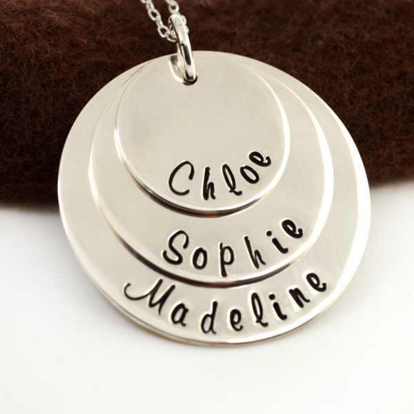 Personalisierte Mama Schmuck Hand Stamped Halskette handgestempelt Geburtsdatum - Sterling Silber Geschenk für Mutter - Großmutter