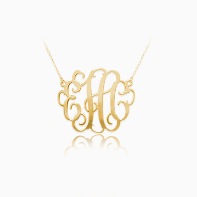 Personalisierte Monogramm Halskette in Sterlingsilber - Monogramm Initialen Halskette - Initialen Halskette - Brautjungfer Geschenk - NH10