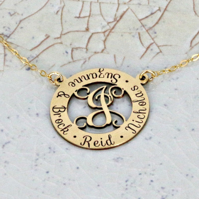 Personalisierte Mutter Halskette - Monogramm Halskette - 1" personalisierte Loop Kette w Monogramm Anfangs - Eternity Schleife mit Monogramm Halskette