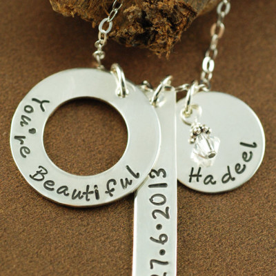Personalisierte Mütter Halskette - Geschenke für sie - Hand Stamped Schmuck - Namenskette - Geschenk für Frau - Inspirational Schmuck - Geschenk der Mutter Tages