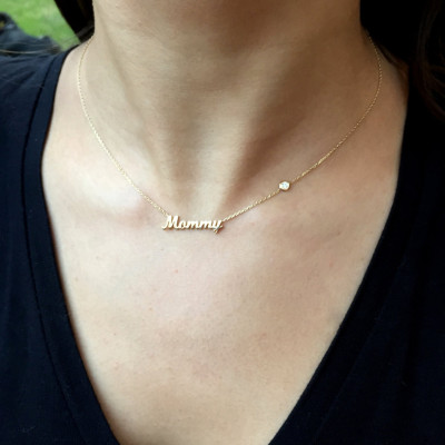 Personalisierte Namenskette Mommy Halskette mit Geburtsstein Gold Namenskette Personalisierte Schmuck Personalisierte Geschenke Bridesmaids