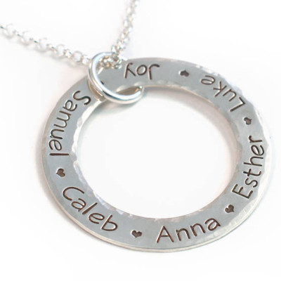 Personalisierte Namenskette Sterling Silber Offen Kreis Halskette Mutter Necklace Mothers Jewelry Name Schmuck Sterling Silber