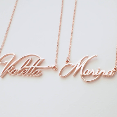 Personalisierte Namenskette in Sterling Silber - Name Halskette - Name Schmuck - Bridesmaid Geschenk - Baby Schmuck - Neue Mamma Geschenk - NH02F30