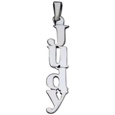 Personalisierte Vertikal Namensanhänger in Silber