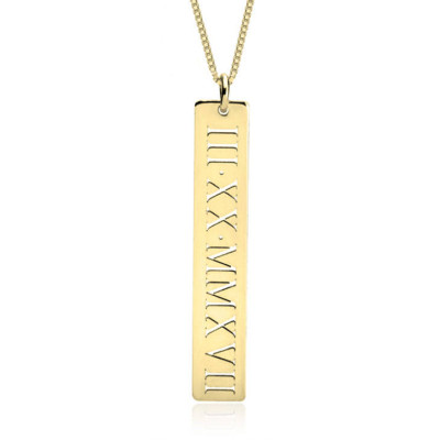 Personalisierte Vertikale römische Ziffer Halskette aufgenommen Halskette Personalisierte Ziffern Schmuck 560077464 Personalisieren