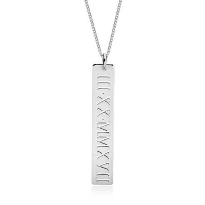 Personalisierte Vertikale römische Ziffer Halskette aufgenommen Halskette Personalisierte Ziffern Schmuck 573880563 Personalisieren