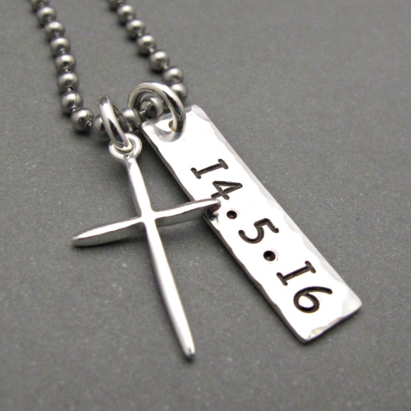 Personalisierte für ihn - Kreuz - Vatertags - Kreuz Halskette - Kreuz Anhänger Halskette für Mann