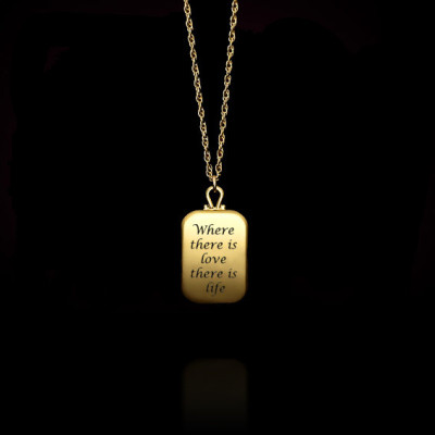 Personalisierte Goldkette - individuell gestaltete Hundemarke Halskette - Monogramm Halskette - Geschenk für Männer - Gravierte Disc Halskette - Dad Halskette - Namenshalskette.