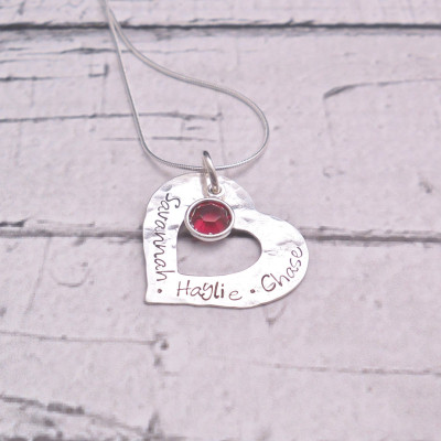 Personalisierte Herzhalskette - personifizierte Mütter Halskette - Kinder Namenskette - Amuletten - Valentinstag Geschenk für Mamma - Geschenk für sie