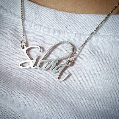 Pretty Little Liars NecklaceORDER jeder beliebige Name Halskette SilverHandwriting Halskette Unterschrift Halskette Sylvia Silvia Namenskette