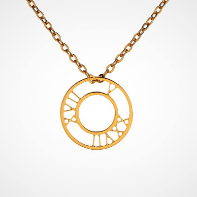 Römische Zahl Amuletten zierlich Personalisierte Halskette minimalistisch Schmuck Gold füllte 14K römische Halskette runden Kreis Halskette