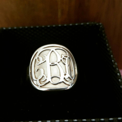 Siegelring Maßarbeit Ring Sterling Silber Monogramm Ring Initial Ring Verlobungsring Ehering Hand Made nur für Sie!