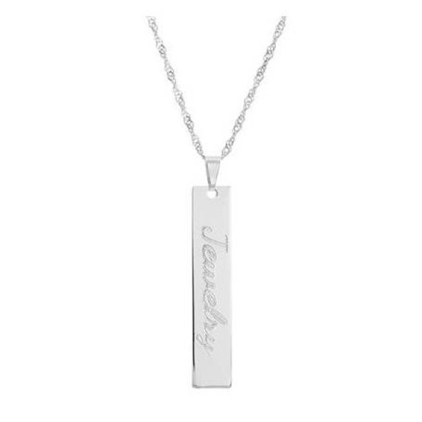 Personalisierte Silber Namenskette - Bar Halskette - Gravierte Halskette | Personalisierter Schmuck & Geschenke