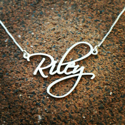Silber Namenskette Pretty Little Liars Halskette personifizierte nach Maß Typenschild Sterling Silber Scriptina Font Name Halskette