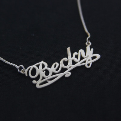 Silber Namenskette Becky Schriftstil Halskette irgendein Name Geschenk Liebe Schmuck Ketten Name Name Schmuck 
