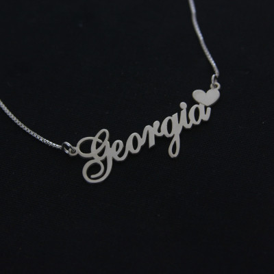 Silber Namenskette Georgia Liebhaber Stil Halskette irgendein Name Geschenk Weihnachten Liebe Schmuck Ketten Name Name Schmuck 